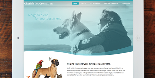 Cherish Pet Creation - Full Site Design, Wordpress-based